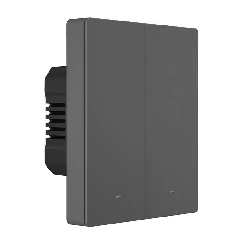 Smart WiFi wall switch SONOFF M5-2C-80 (2-channel, for frame, graphite)