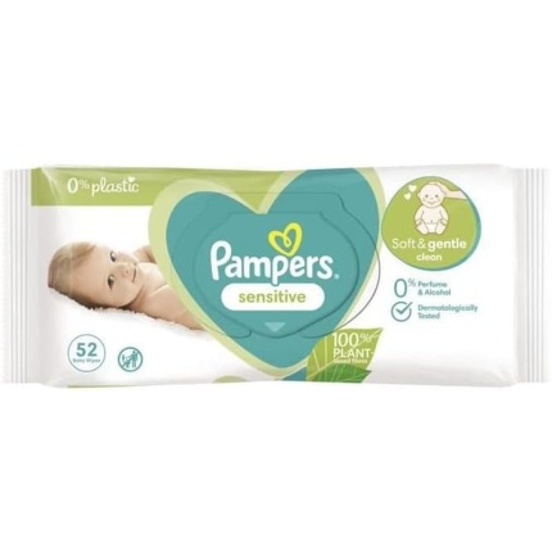 Pampers Sensitive Baby Wipes 52 Tissues