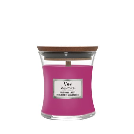WoodWick Wild Berry & Beets Mini Jar bougie en cire Rond Rose 1 pièce(s)