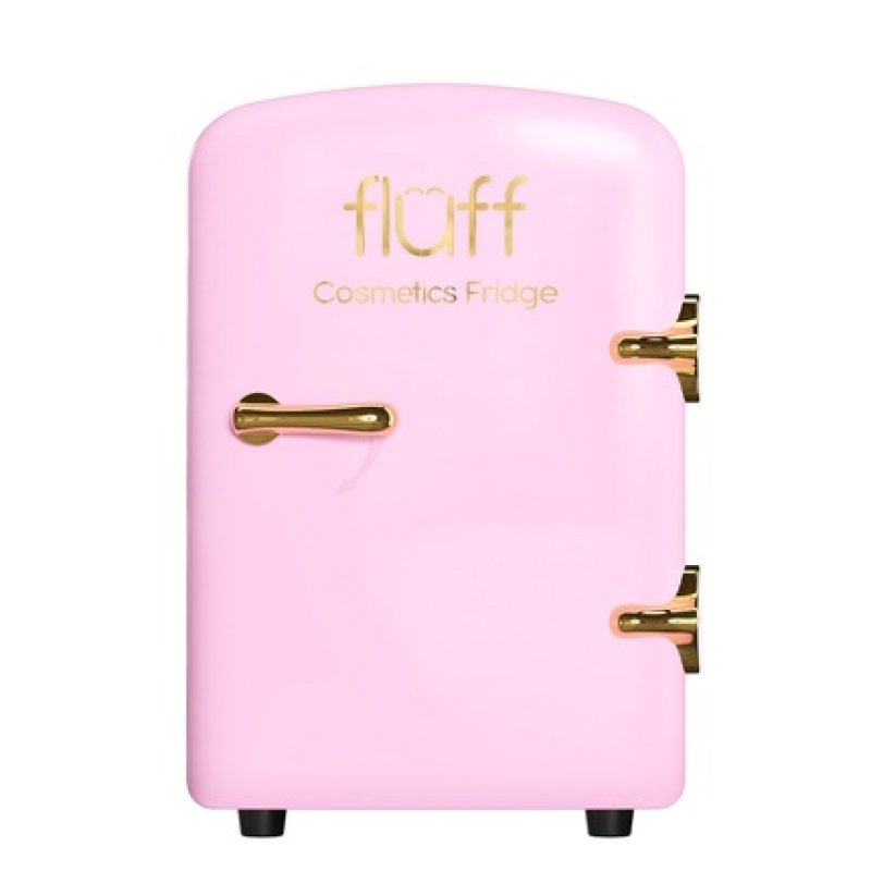 Fluff Cosmetics Cosmetic Fridge With Golden Logo Pink