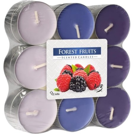 Scented Forest Fruits Tea Lights 18 Pack - Light to Dark Color Gradation