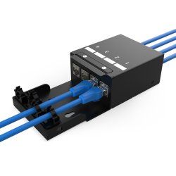 Digitus Consolidation point box, 4-port Keystone modules with intelligent cable manager