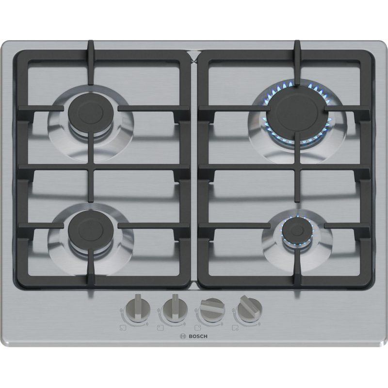 Bosch Serie 4 PGP6B5K90 hob Stainless steel Built-in 58 cm Gas 4 zone(s)