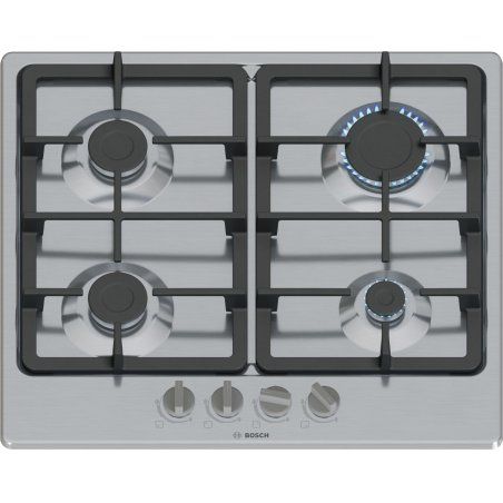 Bosch Serie 4 PGP6B5K90 hob Stainless steel Built-in 58 cm Gas 4 zone(s)