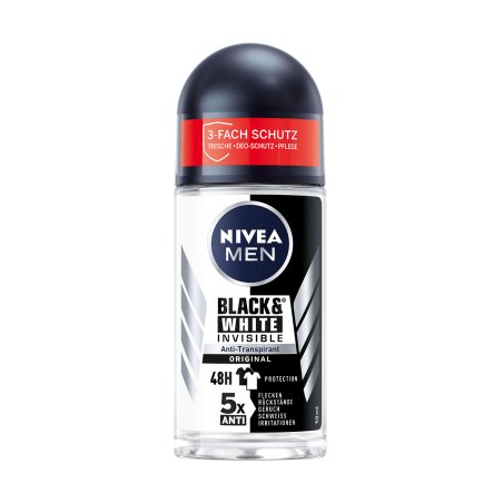 NIVEA Men Black & White Invisible Original Hommes Déodorant roll-on 50 ml 1 pièce(s)