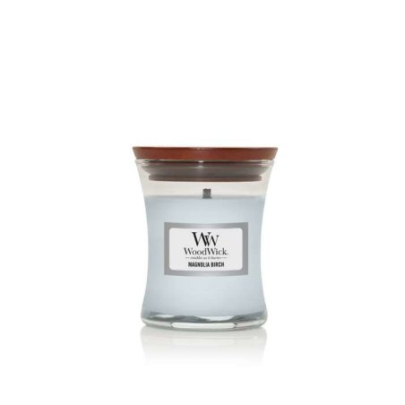 WoodWick Magnolia Birch bougie en cire Cylindre Bois de bouleau, Magnolia Bleu clair 1 pièce(s)