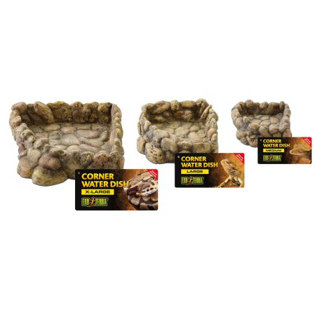 Exoterra - Water Bowl Corner - Neutral Tones - L