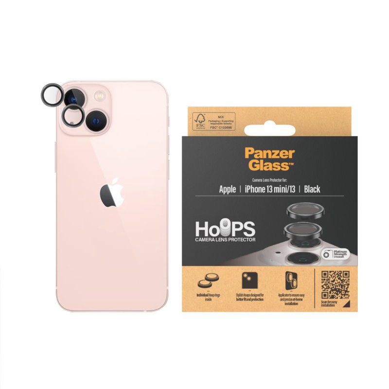 PanzerGlass Hoops Black Camera Lens Protector iPhone 13 mini | 13