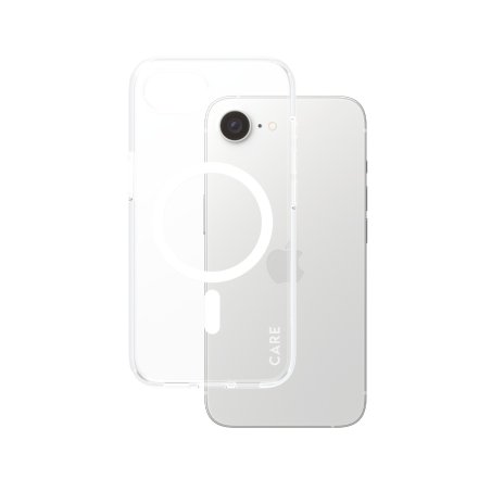 PanzerGlass CARE by Flagship Case Transparent Urban Combat w. White Qi Compatible iPhone 16e