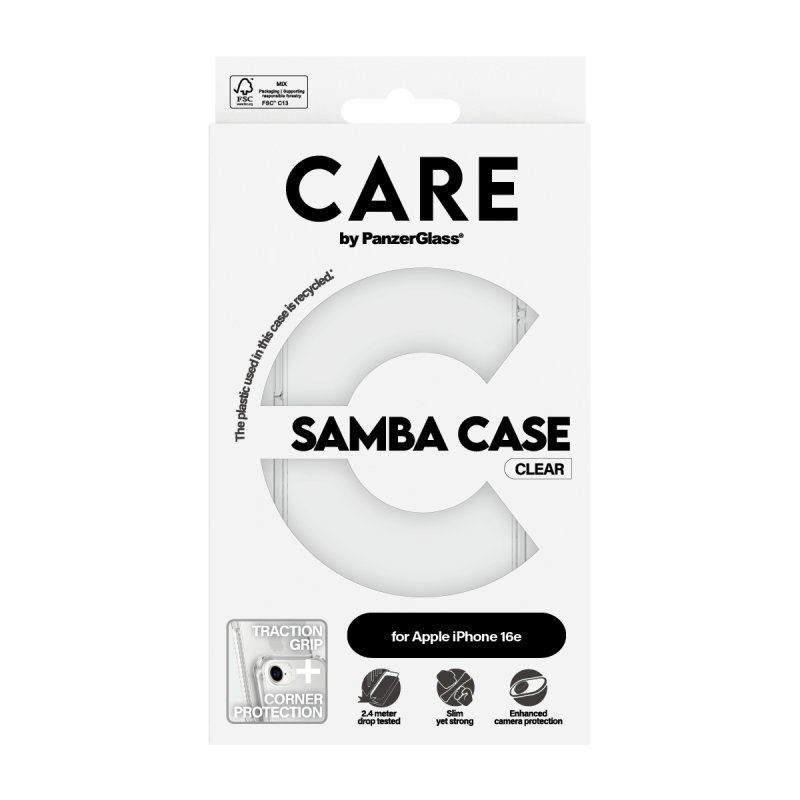 PanzerGlass CARE by Fashionable Case Samba Transparent iPhone 16e