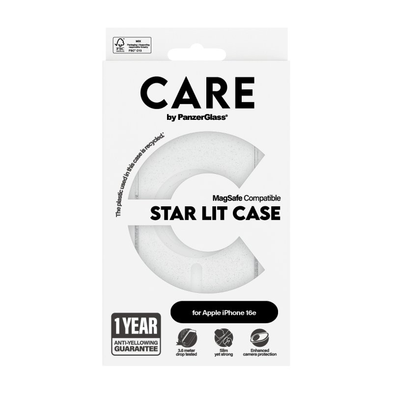 PanzerGlass CARE by Flagship Case Urban Combat Star Lit w. White Qi Compatible iPhone 16e