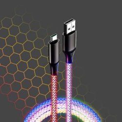CABLE LUMINEUX RGB USB-A USB-C 1M