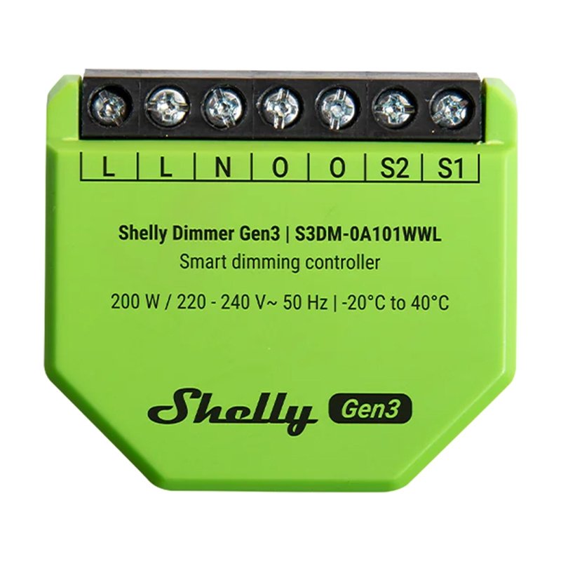 Shelly Relais "Dimmer Gen3" LED Lichtcontroller Messfunktion Unterputz