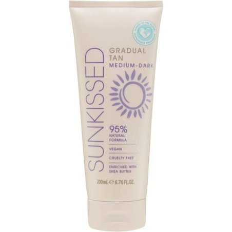 Sunkissed Gradual Tan Medium - Dark 200ml 95% Natural Formula Vegan Cruelty Free Shea Butter