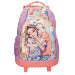 Topmodel - TOPModel School Backpack Trolley GIRL POWER - Beige, Lilac, Coral - 34x24x50 cm (413286)