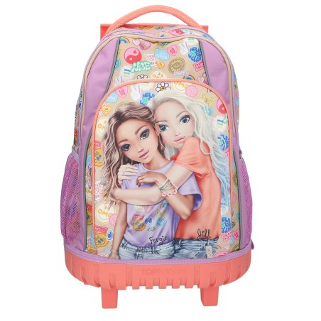 Topmodel - TOPModel School Backpack Trolley GIRL POWER - Beige, Lilac, Coral - 34x24x50 cm (413286)