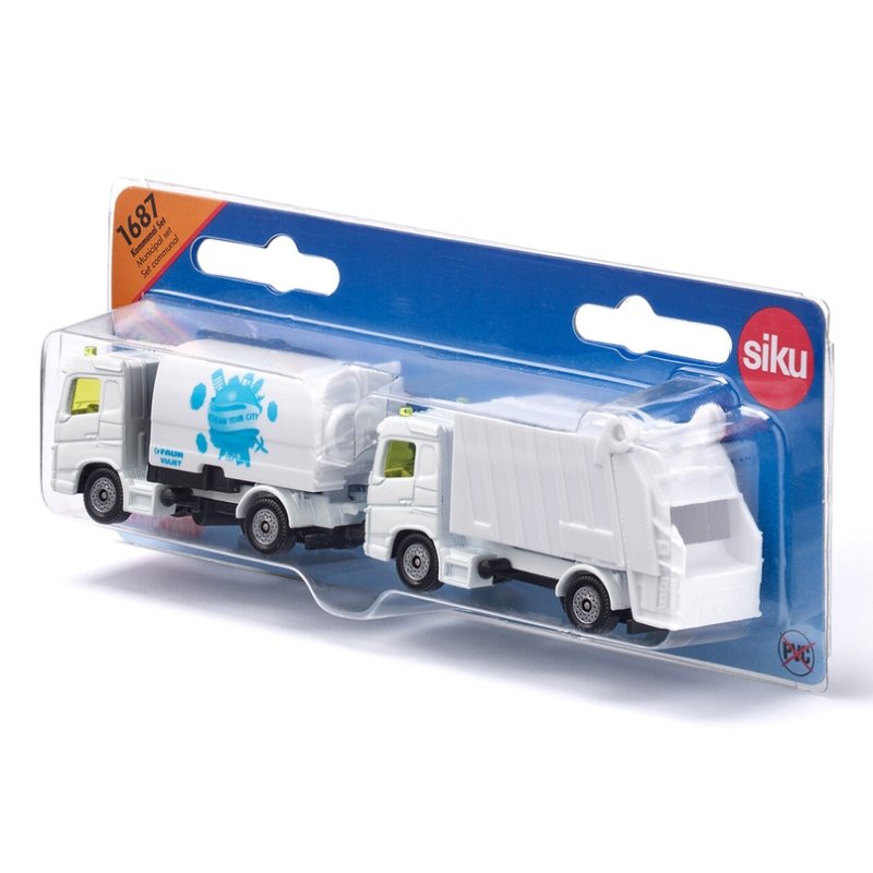 Siku Municipal set road sweeper and garbage truck