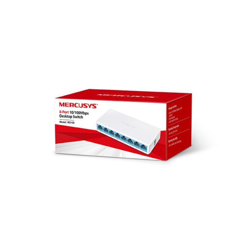 Mercusys MS108 commutateur réseau Non-géré Fast Ethernet (10/100) Blanc