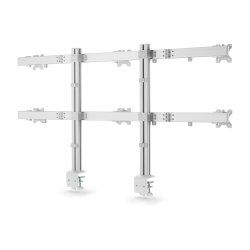StarTech.com Six-Monitor Desk Mount with Crossbar, Up To 32-inch Computer Screens, Max 17.6lb (8kg) each, Dual Column,