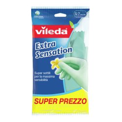 Vileda Extra Sensation Gants de ménage Vert Coton, Latex 1 pièce(s)