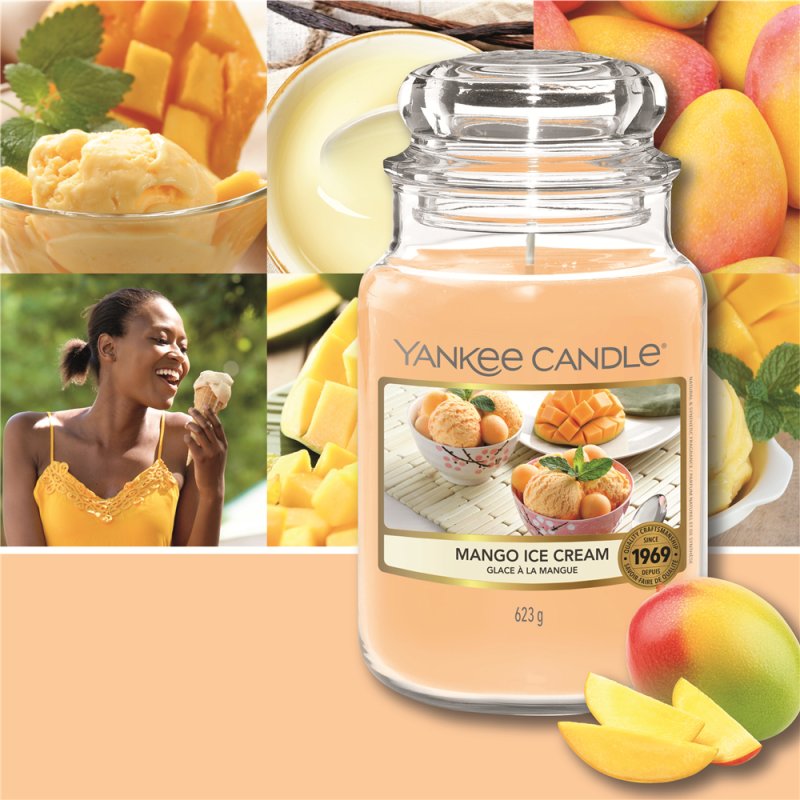 Yankee Candle Mango Ice Cream bougie en cire Autres Crème, Vanille Orange 1 pièce(s)