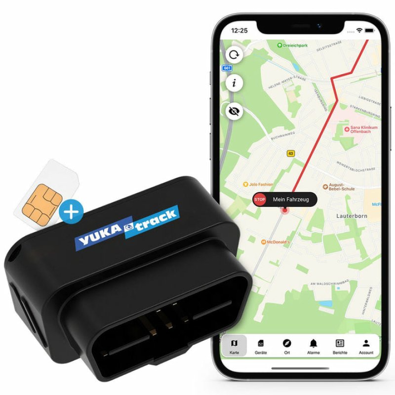 Yukatrack YTOBD2GPS Traqueur GPS et localisateur Universel Dispositif GPS Noir