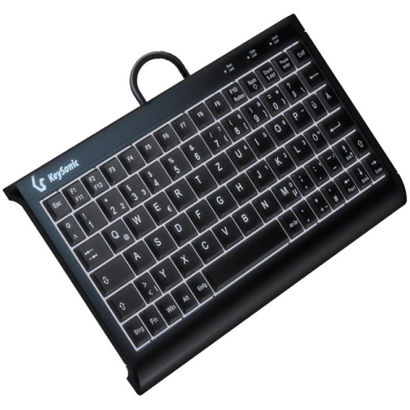 KeySonic KSK-3011ELC (DE) clavier Maison USB QWERTZ Allemand Noir