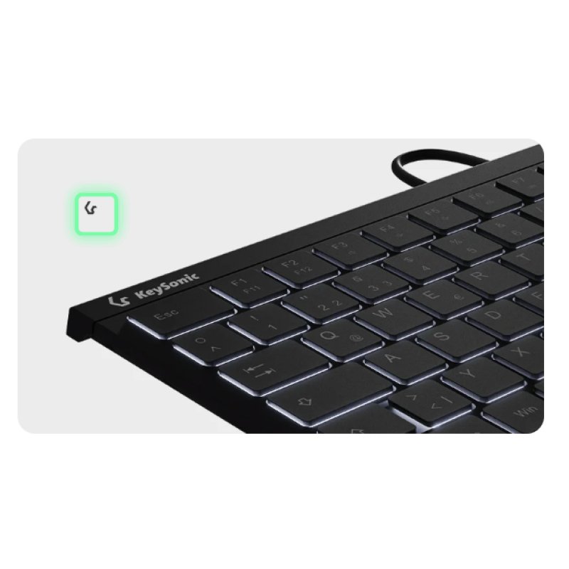 KeySonic KSK-5211ELU (DE) clavier Maison USB QWERTZ Allemand Noir