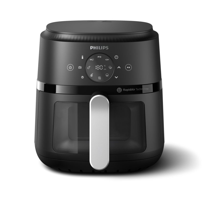Philips 2000 series NA221/00 fryer Single 4.2 L Stand-alone 1500 W Hot air fryer Black Silver