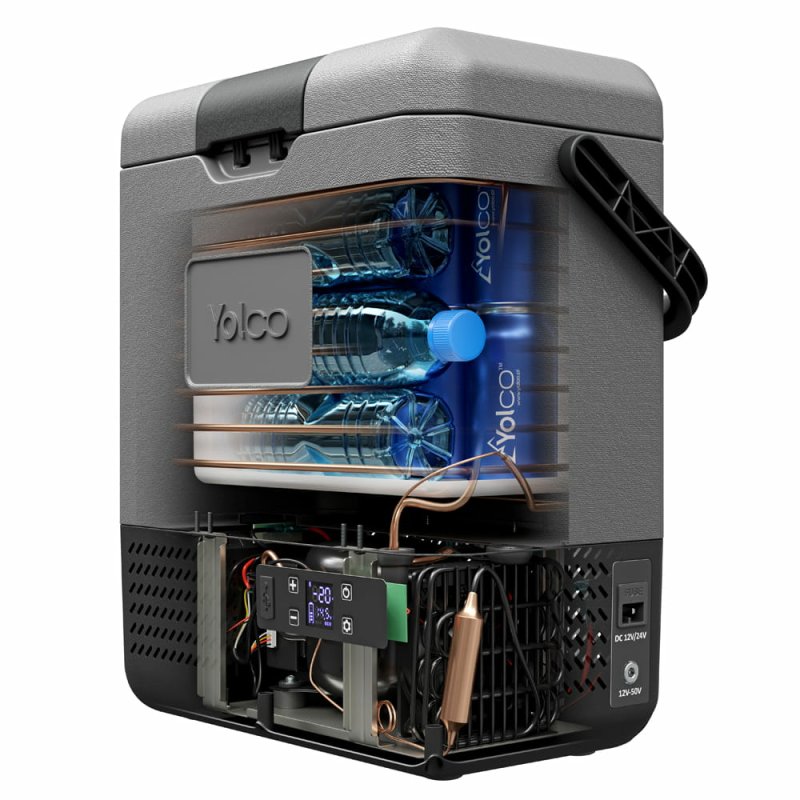 Yolco ET8 CRABON réfrigérateur Mobile (placement) 9 L Gris