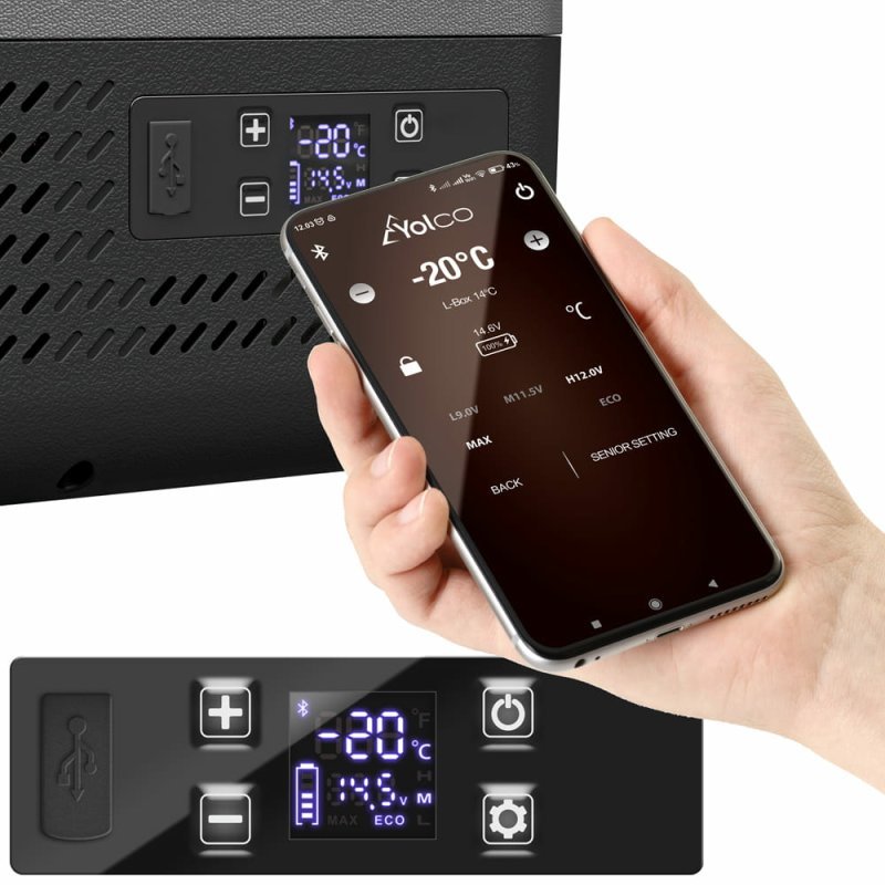 Yolco ET8 CRABON réfrigérateur Mobile (placement) 9 L Gris