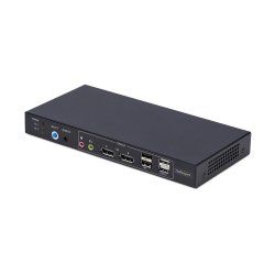 StarTech.com Switch KVM DisplayPort 2 Ports avec Matrice Vidéo Double Vue, 4K 60Hz, Hub 4x Ports USB, Commutateur KVM,