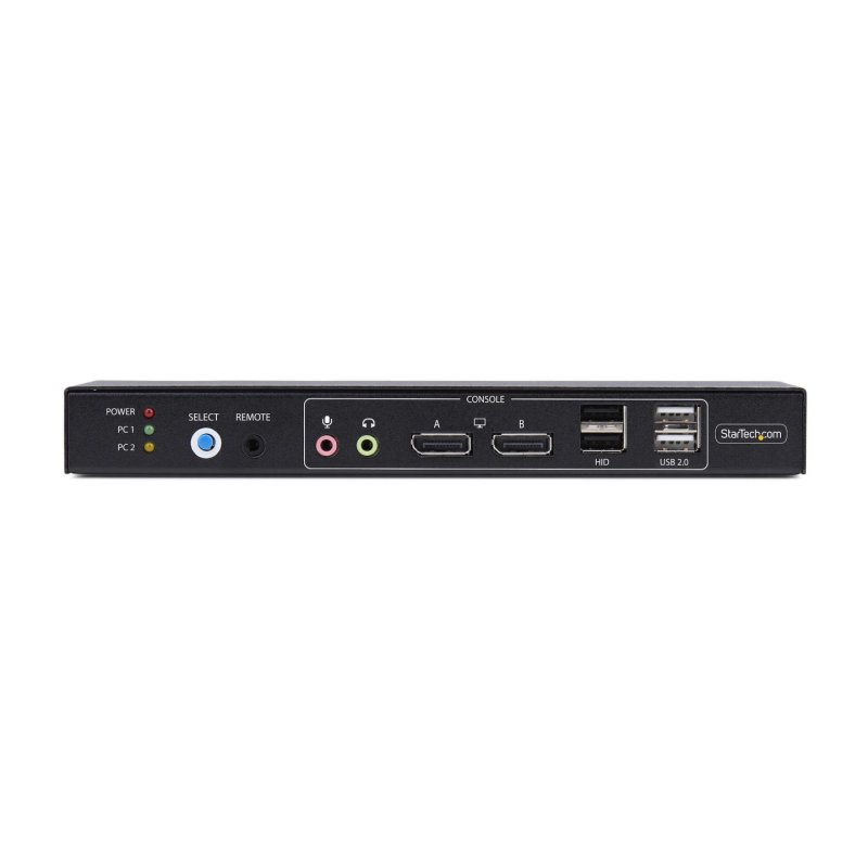 StarTech.com 2-Port Dual-Monitor DisplayPort KVM Switch with Dual View Video Matrix, 4K 60Hz, 4x USB Hub Ports, Hotkey