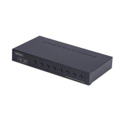 StarTech.com 8-Port DisplayPort KVM Switch with 1U Rack Mount Kit, 4K 60Hz DP 1.2, Push-Button & Hotkey Switching,