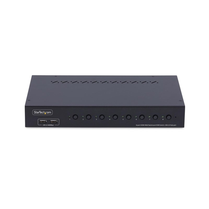 StarTech.com 8-Port HDMI KVM Switch with 1U Rack Mount Kit, 4K 60Hz HDMI 2.0, Push-Button & Hotkey Switching, 4-Port