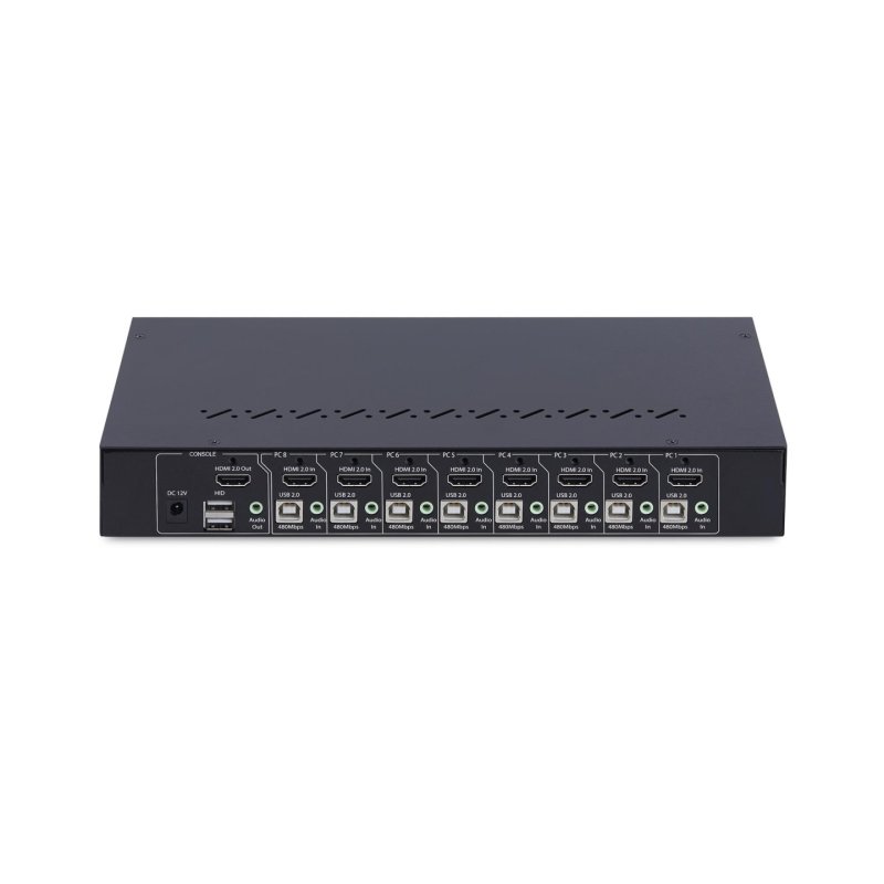 StarTech.com 8-Port HDMI KVM Switch with 1U Rack Mount Kit, 4K 60Hz HDMI 2.0, Push-Button & Hotkey Switching, 4-Port