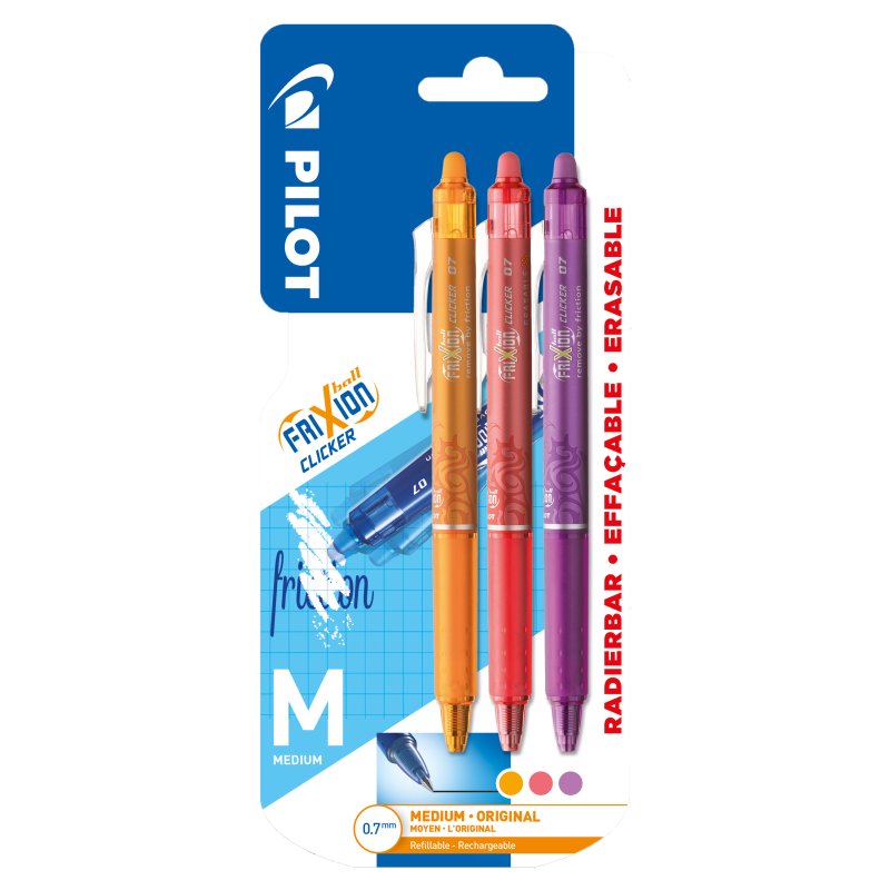 Pilot - FriXion Clicker 0.7 – (Pack of 3)