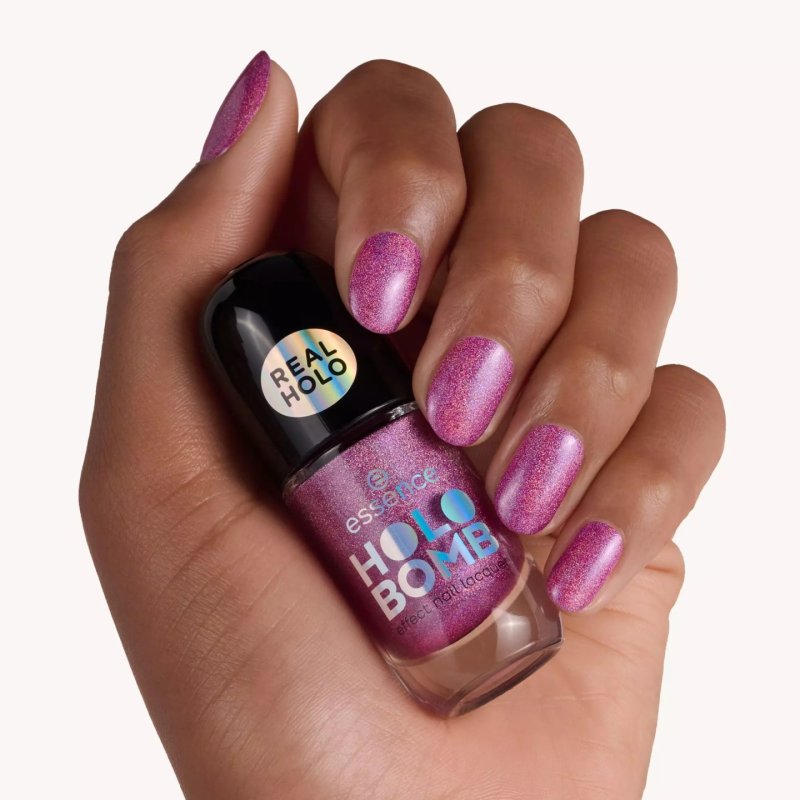 Essence HOLO BOMB vernis à ongles 8 ml Rose Holographique
