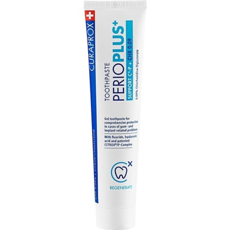 Curaprox PerioPlus Support Toothpaste 75ml - Gum Disease and Enamel Repair Toothpaste SLS Free