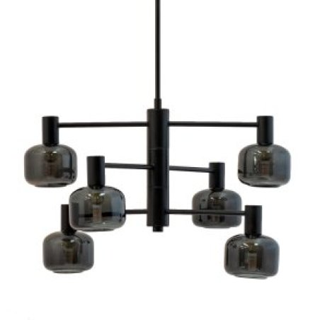 Dyberg-Larsen - Arp Chandelier - Black/Smoke - 6 Domes