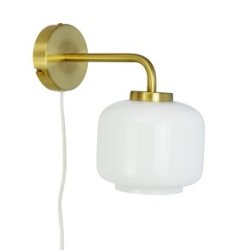 Dyberg-Larsen - Arp D15 Wall Light - Opal/Brass - Matt Brass