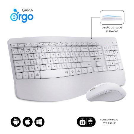 SUBBLIM SUBKBC-DCOPW1 keyboard Mouse included Home/Office RF Wireless Bluetooth QWERTY Spanish White