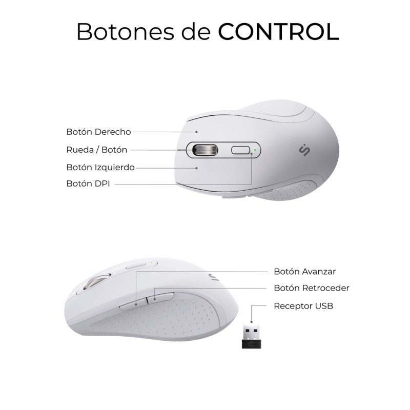 SUBBLIM SUBKBC-DCOPW1 keyboard Mouse included Home/Office RF Wireless Bluetooth QWERTY Spanish White