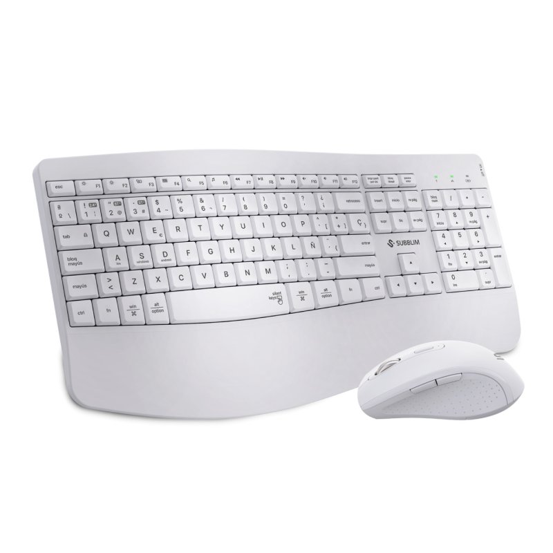 COMBO TECLADO RATON SUBBLIM PROWAVE INALAMB ERGO BLANCO