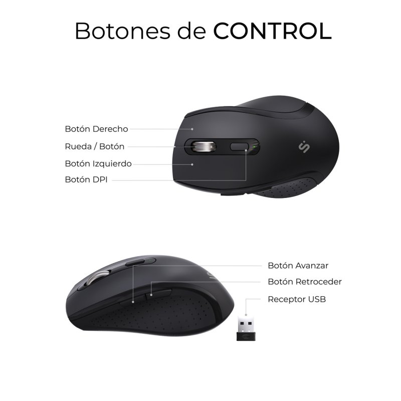 SUBBLIM SUBKBC-DCOPW2 keyboard Mouse included Home/Office RF Wireless Bluetooth QWERTY Spanish Black