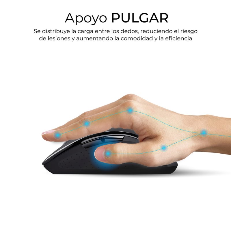 COMBO TECLADO RATON SUBBLIM PROWAVE INALAMB ERGO NEGRO