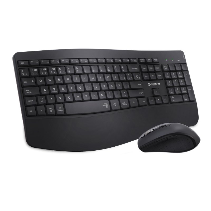 COMBO TECLADO RATON SUBBLIM PROWAVE INALAMB ERGO NEGRO