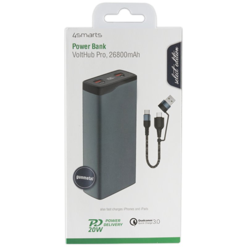4smarts Powerbank VoltHub Pro 26800mAh QuickCharge PD gunmetal