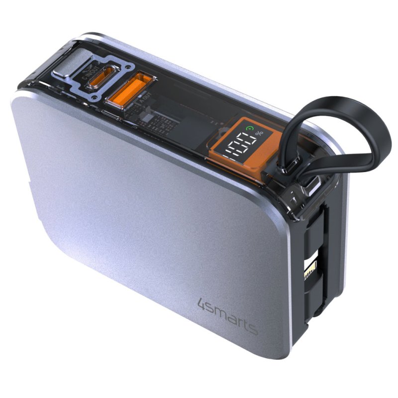 4smarts 541287 mobile device charger Laptop, Smartphone, Smartwatch, Tablet, Universal Silver DC Fast charging Indoor