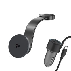 4smarts Qi2 Universal Grey Cigar lighter Wireless charging Auto